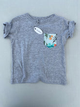 Load image into Gallery viewer, Grey Floral Pocket Tee
