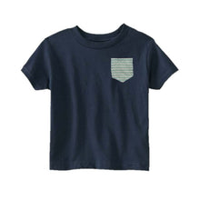 Load image into Gallery viewer, Wavy Navy Pocket Tee
